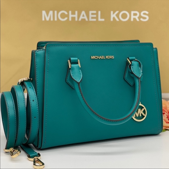 MICHAEL KORS HOPE MEDIUM MESSENGER AQUA - Picture 13 of 16